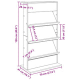 Magazine Rack Smoked Oak 70 x 41 x 126 cm Engineered Wood 899531