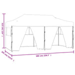 ZNTS Professional Folding Party Tent with 4 Sidewalls 3x6 m Steel Cream 48866