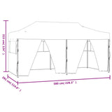 ZNTS Professional Folding Party Tent with 4 Sidewalls 3x6 m Steel Cream 48866