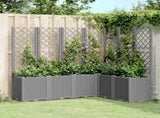 Garden Planter with Trellis Light Grey 160x120x140 cm PP 367877