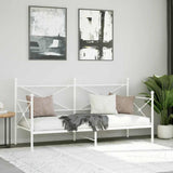 Day Bed without Mattress White 90x200 cm Steel 4104682