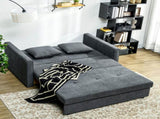 2 Seater Sofa Bed, Convertible Bed Settee, Modern Velvet Loveseat Sofa Couch with 2 Cushions, Hidden T3398P377939