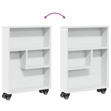 Narrow Storage Trolley White 48x13x68 cm Engineered Wood 855223