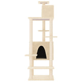 Cat Tree with Sisal Scratching Posts Cream 154 cm 171771