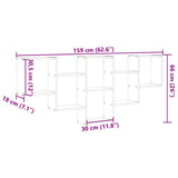 Wall Shelf Old Wood 159x18x66 cm Engineered Wood 853306