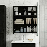 Bathroom Mirror Cabinet Black Oak 43 x 16 x 62.5 cm 889136