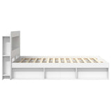 Bed Frame with Storage White 160 x 200 cm Engineered Wood 3433509