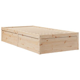 ZNTS Bed with Mattress 90x190 cm Single Solid Wood Pine 3281955