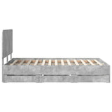 Bed Frame with Drawer Concrete Grey 120 x 200 cm Engineer Wood 3412612