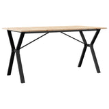 ZNTS Dining Table Y-Frame 140x80x75 cm Solid Wood Pine and Steel 3282720