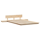 Bed Frame Brown 140 x 190 cm Wood 872404