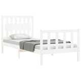 Bed Frame without Mattress White Single Solid Wood Pine 3192392