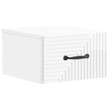 Wall-Mounted Bedside Cabinet with Drawer 2 pcs High Gloss White 898604