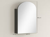 Arched Bathroom Mirror Cabinet with Adjustable Glass Shelves - Black T3398P423545