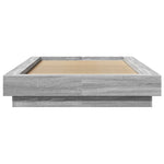 ZNTS Bed Frame with LED Lights without Mattress Grey Sonoma 90x200cm 3281124