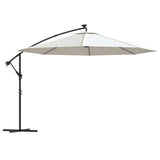 Cantilever Garden Parasol Sand Polyester fabric Large Tiltable 44523