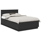 Bed Frame with Headboard Black 120 x 190 cm Engineered Wood 3408090
