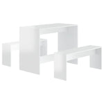 ZNTS 3 Piece Dining Set High Gloss White Engineered Wood 809482