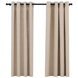 ZNTS Linen-Look Blackout Curtains with Grommets 2pcs Beige 140x175cm 321208