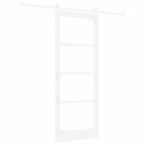 Sliding Door ORKDAL White 83 x 211 cm Solid Pine Wood and Glass 3331916