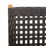 Garden Dining Set Black Solid Acacia Wood, PE Rattan Medium 3281718