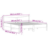 Bed Frame without Mattress Wax Brown 200x200 cm Solid Wood Pine 3216359