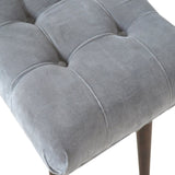 Grey Cotton Velvet Curved Bench IN933