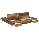 Storage Bed Frame Old Wood 200 x 200 cm Engineered Wood 3335267