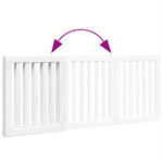 Dog Gate Foldable 3 Panels White 150 cm Poplar Wood 352244