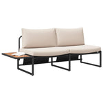 Garden Sofa with Cushion Brown 200.5 x 70 x 85.5cm Metal 42007551