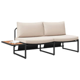 Garden Sofa with Cushion Brown 200.5 x 70 x 85.5cm Metal 42007551