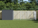 Dog House with Run Anthracite 214x457x181 cm Galvanised Steel 3189120