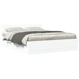 Bed Frame with Headboard without Mattress White 150x200 cm King Size 3295555