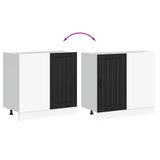 Kitchen Base Cabinet "Lucca" Black Engineered Wood 854309