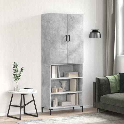 Highboard Concrete Grey 69.5x34x180 cm Engineered Wood 3196071