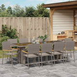 Garden Dining Set 11 pcs Grey Poly Rattan 3365418