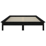 Bed Frame without Mattress Black 140x190 cm Solid Wood Pine 820590