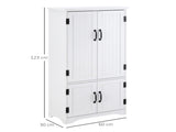 Accent Floor Storage Cabinet Kitchen Cupboard with Adjustable Shelves and 2 Lower Doors, White T3398P341252