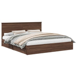 Storage Bed with Drawer Brown Oak 200 x 200 cm Engineered Wood 3408430