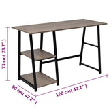 Desk with 2 Shelves Grey and Oak 20137