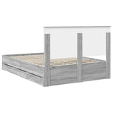 Bed Frame with Drawer Grey Sonoma 150 x 200 cm Engineer Wood 3409452