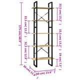 5-Tier Book Cabinet 60x30x175 cm Pinewood 3081983