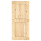 Sliding Door with Hardware Set 95x210 cm Solid Wood Pine 3203114