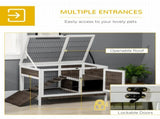 Wooden Rabbit Hutch, Guinea Pig Cage, with Removable Tray, Openable Roof T3398P555852