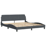 Bed Frame "Dover" Dark Grey 180x200 cm Super King Velvet 373337
