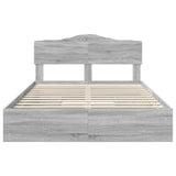 Storage Bed Grey Sonoma 140 x 200 cm Engineered Wood 3413094