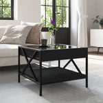 ZNTS Coffee Table with Infinity LED Black 50x50x38 cm 847697