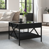 ZNTS Coffee Table with Infinity LED Black 50x50x38 cm 847697