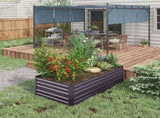 Raised Beds for Garden, Galvanised Steel Outdoor Planters with Multi-reinforced Rods, 180 x 90 x 59 T3398P322096