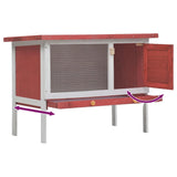 Outdoor Rabbit Hutch 1 Layer Red Wood 170830
